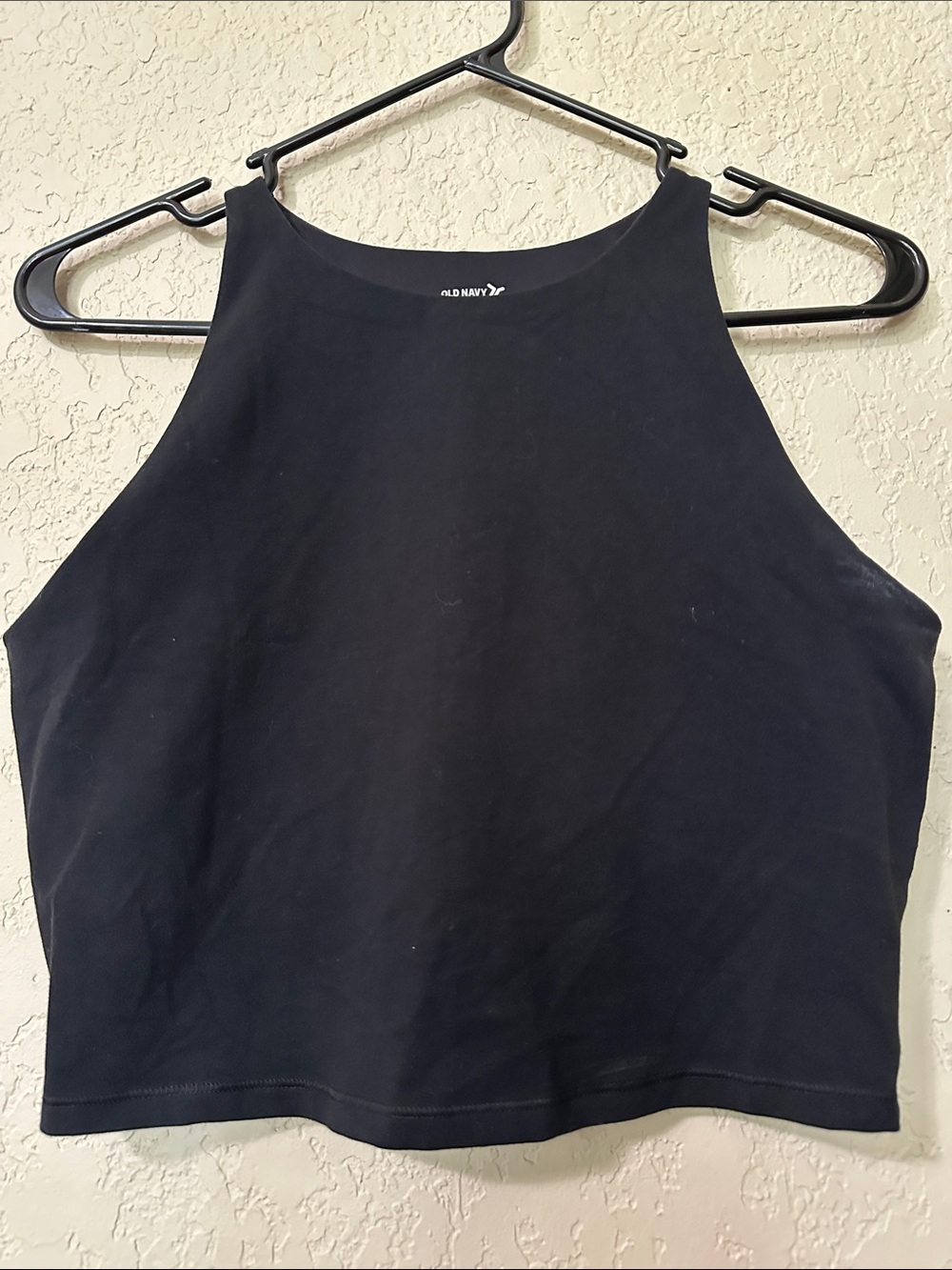Old Navy Black High-Neck Crop Top sports bra L